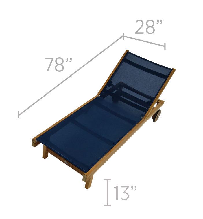 Royal Teak Collection Outdoor Sundaze Sling Chaise Lounge - SHIPS WITHIN 1 TO 2 BUSINESS DAYS