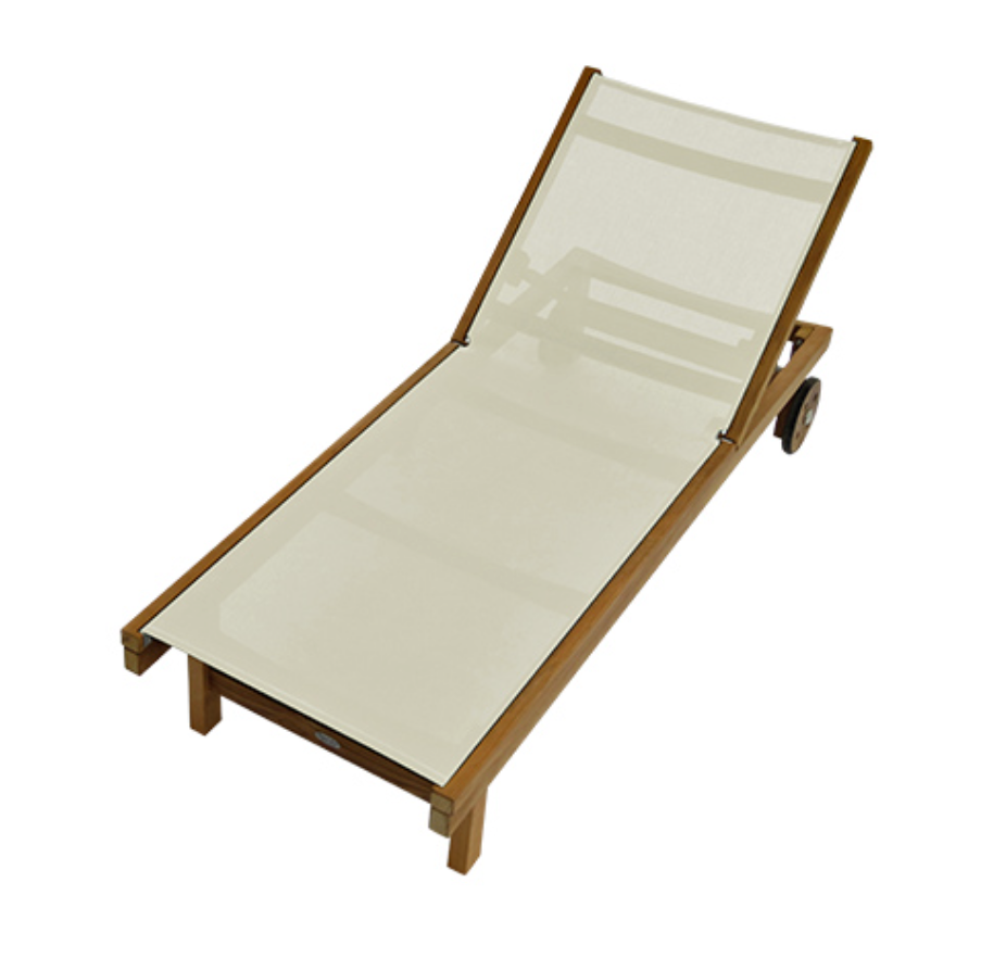 Royal Teak Collection Outdoor Sundaze Sling Chaise Lounge - SHIPS WITHIN 1 TO 2 BUSINESS DAYS