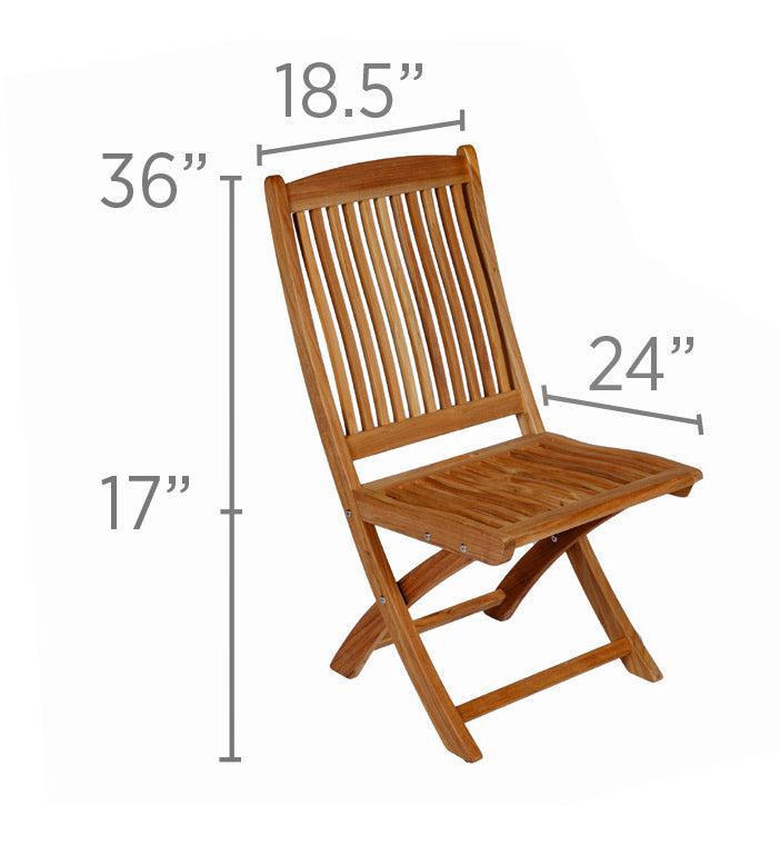 Royal Teak Collection Sailor Outdoor Folding Patio Side Chair - SHIPS WITHIN 1 TO 2 BUSINESS DAYS
