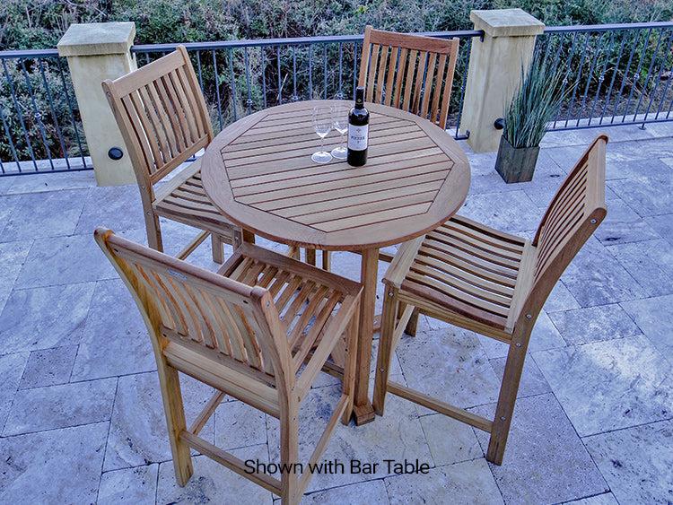 Royal Teak Collection Solid Teak High Top Bar Chair - SHIPS WITHIN 1 TO 2 BUSINESS DAYS