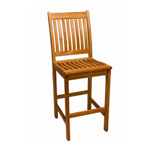 Royal Teak Collection Solid Teak High Top Bar Chair - SHIPS WITHIN 1 TO 2 BUSINESS DAYS