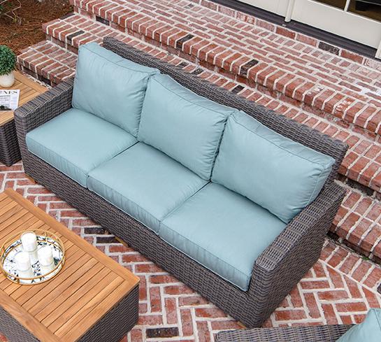 Royal Teak Collection All Weather Wicker Deep Seating Sanibel Sofa - SHIPS WITHIN 1 TO 2 BUSINESS DAYS
