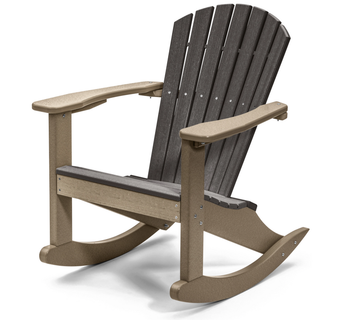 Perfect Choice CLASSIC ROCKING ADIRONDACK CHAIR Coastal Gray on Cedar