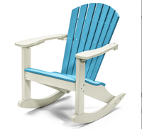 Perfect Choice CLASSIC ROCKING ADIRONDACK CHAIR Aruba blue on White