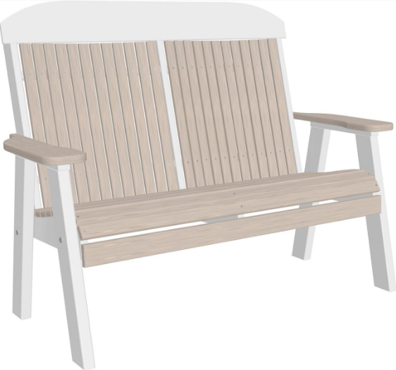 LuxCraft Classic Highback Recycled Plastic 4ft Bench  - LEAD TIME TO SHIP 7 BUSINESS DAYS OR LESS