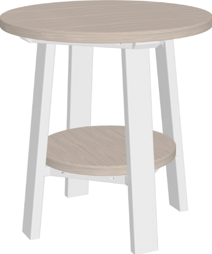 luxcraft recycled plastic deluxe end table birch on white