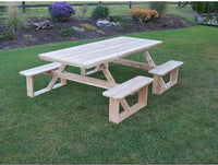 A & L FURNITURE CO. 8' Cedar Walk-In Table  - Ships FREE in 5-7 Business days - Rocking Furniture