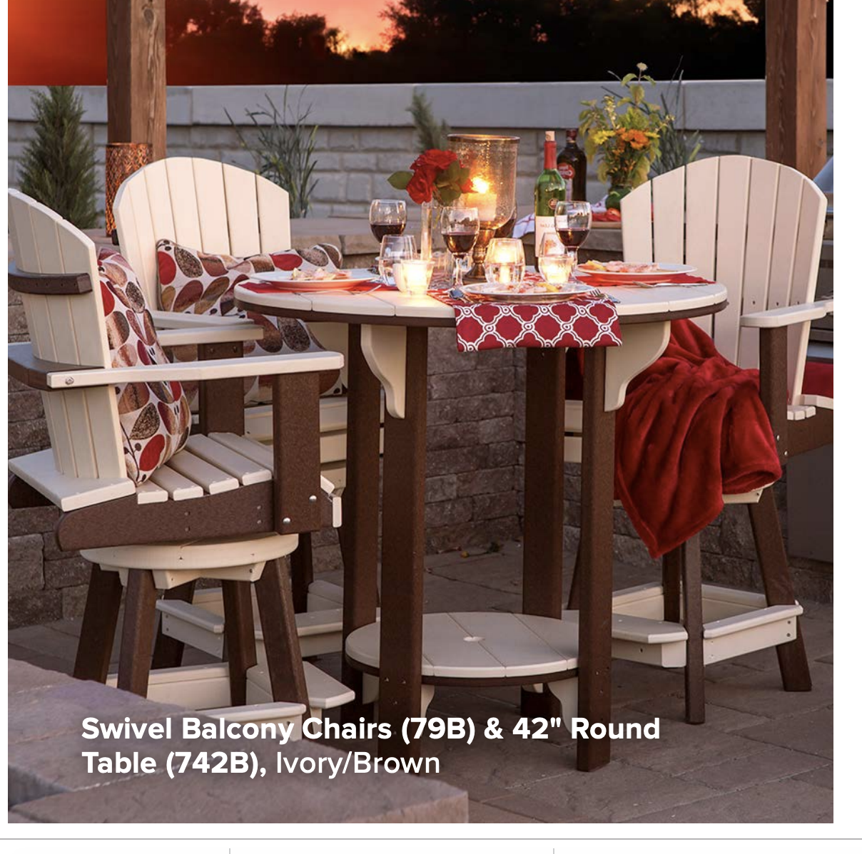 Leisure Lawns Amish Made Recycled Plastic Balcony Swivel Chair Model #328B (BAR HEIGHT) - LEAD TIME TO SHIP 4 WEEKS