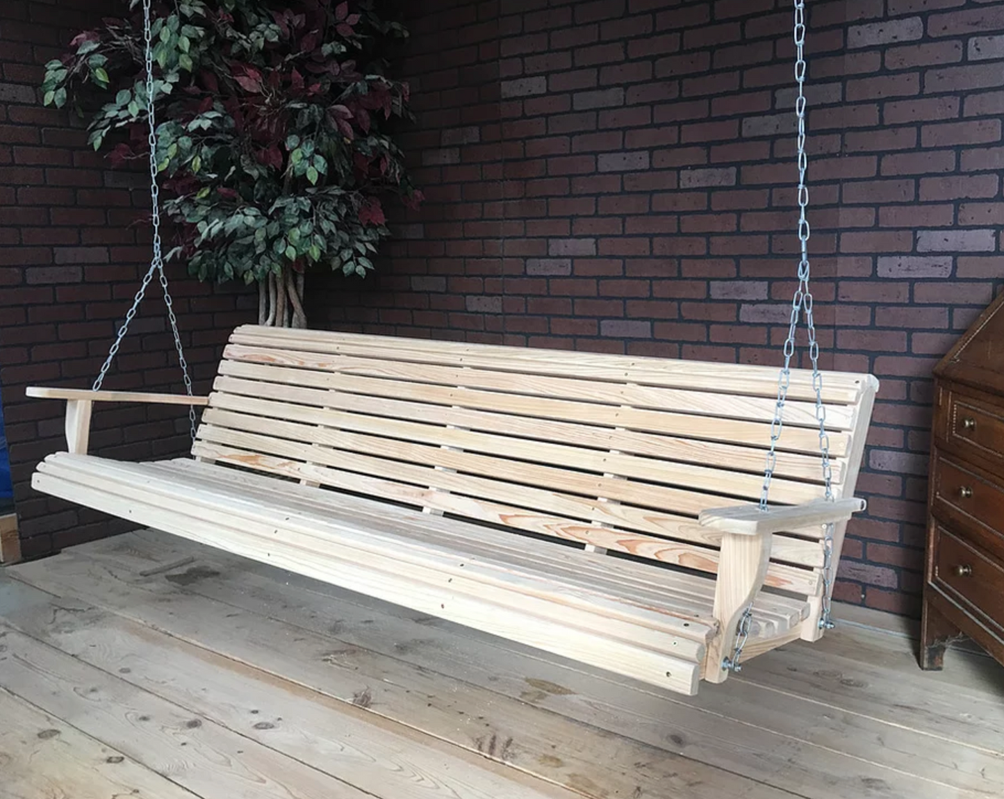 LA Swings Inc. 7ft. Cypress Regular Porch Swing - LEAD TIME TO SHIP  (UNFINISHED 7 BUSINESS DAYS) - (FINISHED 15 BUSINESS DAYS)