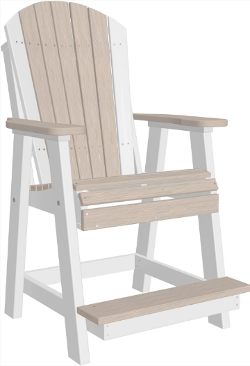 luxcraft counter height recycled plastic adirondack balcony chair birch on white