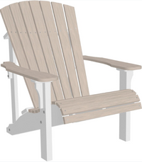 luxcraft recycled plastic deluxe adirondack chair birch on white