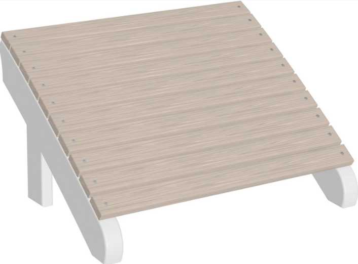 luxcraft recycled plastic deluxe adirondack footrest birch on white