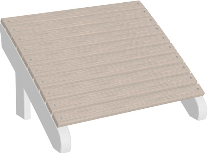 luxcraft recycled plastic deluxe adirondack footrest birch on white