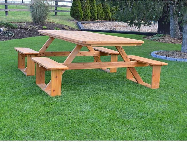 A & L FURNITURE CO. 8' Cedar Walk-In Table  - Ships FREE in 5-7 Business days - Rocking Furniture