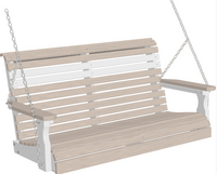 luxcraft rollback 4ft. recycled plastic porch swing birch on white