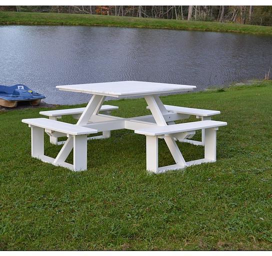 A&L Furniture Co. Poly 44" Square Walk-In Table - White