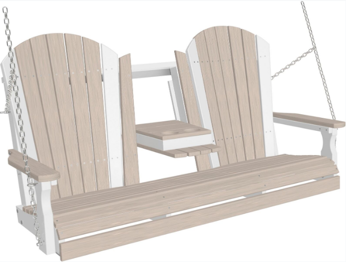 poly 5ft adirondack swing birch on white