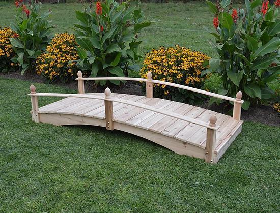 A&L Furniture Co. Western Red Cedar 3'X6' Acorn Garden Bridge (THIS ITEM HAS BEEN DISCONTINUED) - LEAD TIME TO SHIP 2 WEEKS