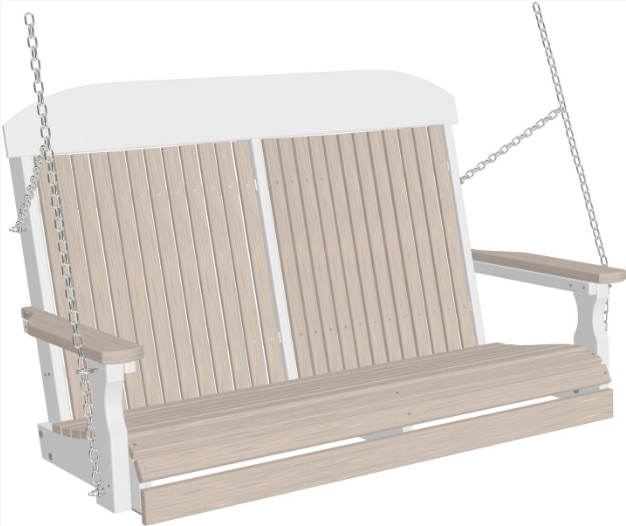 LuxCraft Classic Highback 4ft. Recycled Plastic Porch Swing  - LEAD TIME TO SHIP 7 BUSINESS DAYS OR LESS