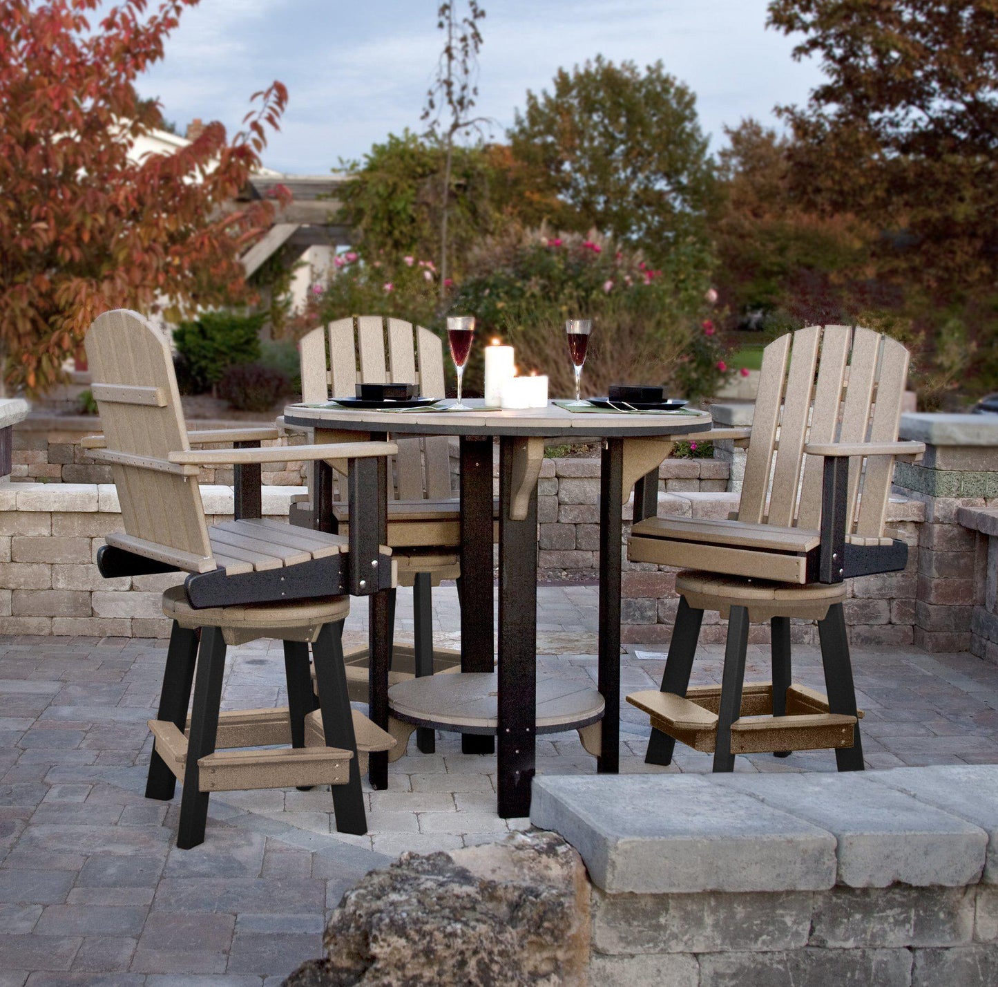 Leisure Lawns Amish Made Recycled Plastic Round Table 42" (Bar Height) Model 742B - LEAD TIME TO SHIP 4 WEEKS