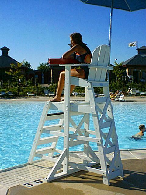 Tailwind Furniture Recycled Plastic TLG-535 Tall Lifeguard Chair - With Front Ladder - Seat Height: 64" - LEAD TIME TO SHIP 20 BUSINESS DAYS