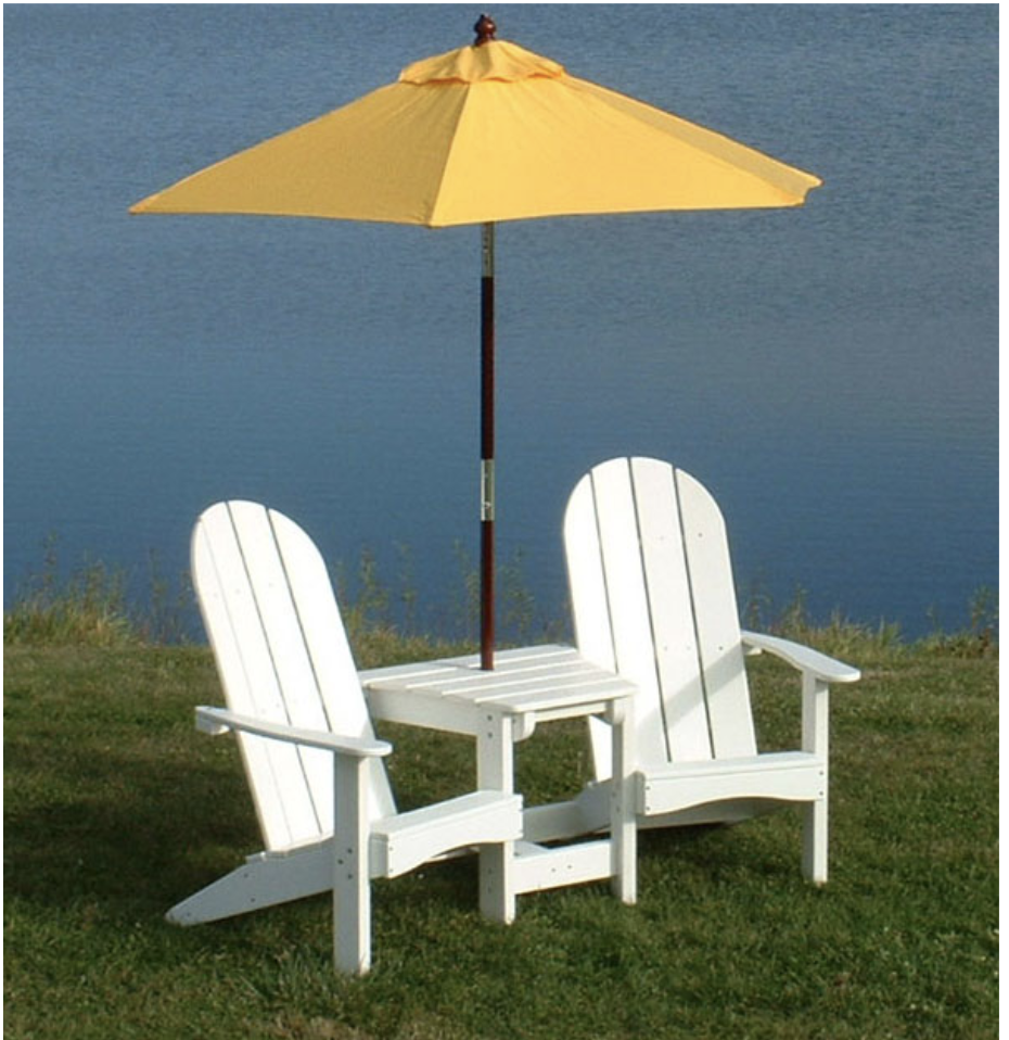 Tailwind Furniture Recycled Plastic Round Back Adirondack Tete-A-Tete - TT-405 - LEAD TIME TO SHIP 10 TO 12 BUSINESS DAYS