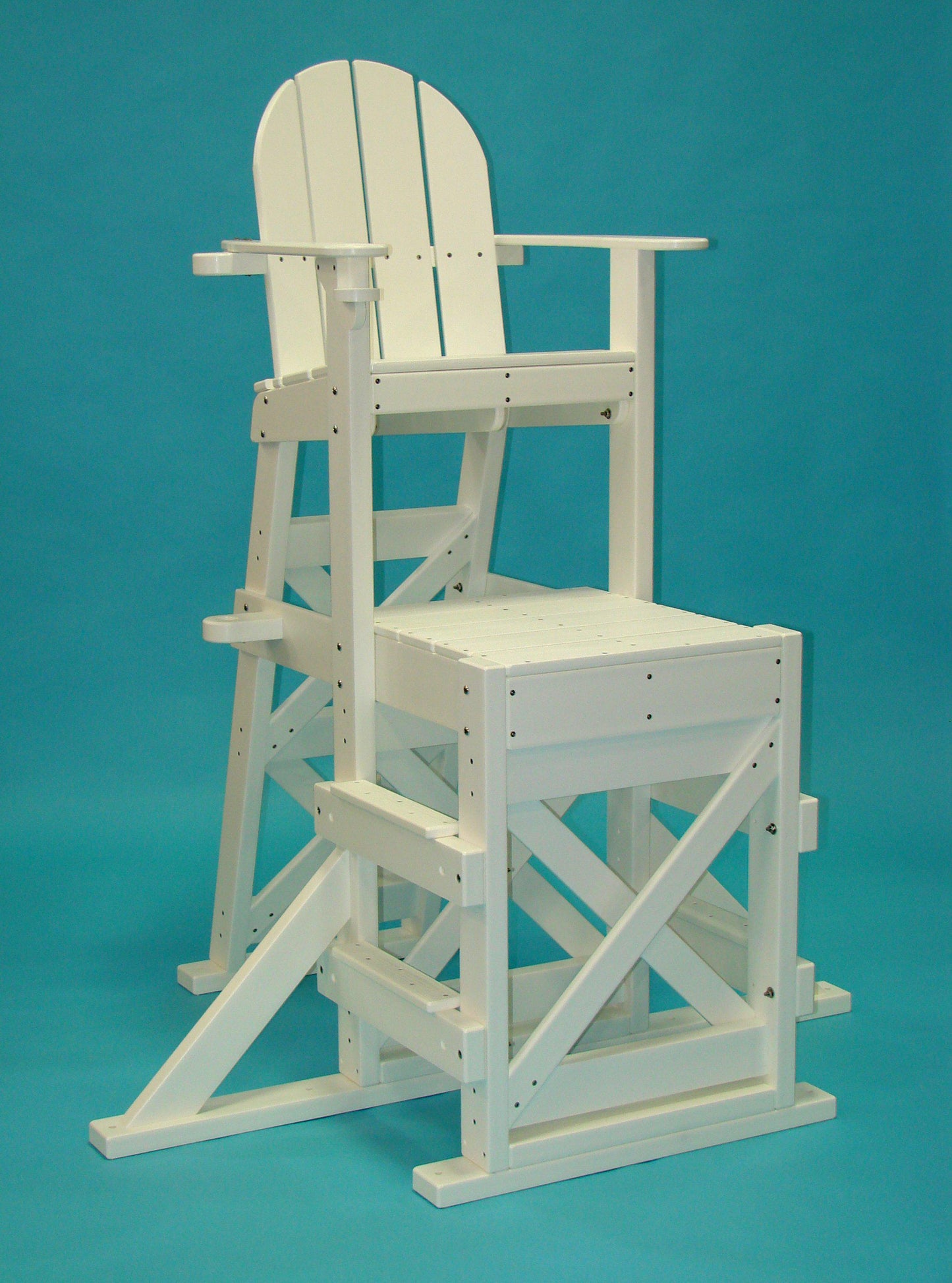 Tailwind Furniture Recycled Plastic Medium Lifeguard Chair with Side Step - MLG-520 - Seat Height: 50" - LEAD TIME TO SHIP 15 TO 20 BUSINESS DAYS