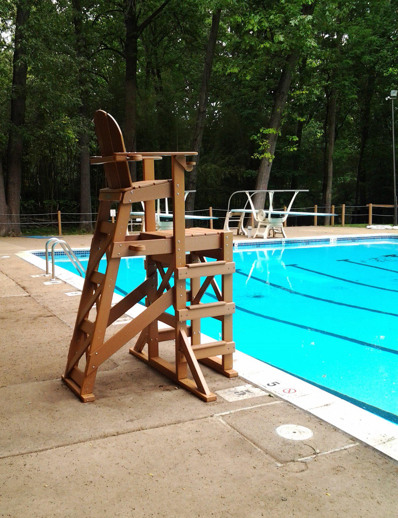 Tailwind Furniture Recycled Plastic TLG-530 Tall Lifeguard Chair with Side Steps - Seat Height: 64" - LEAD TIME TO SHIP 20 BUSINESS DAYS