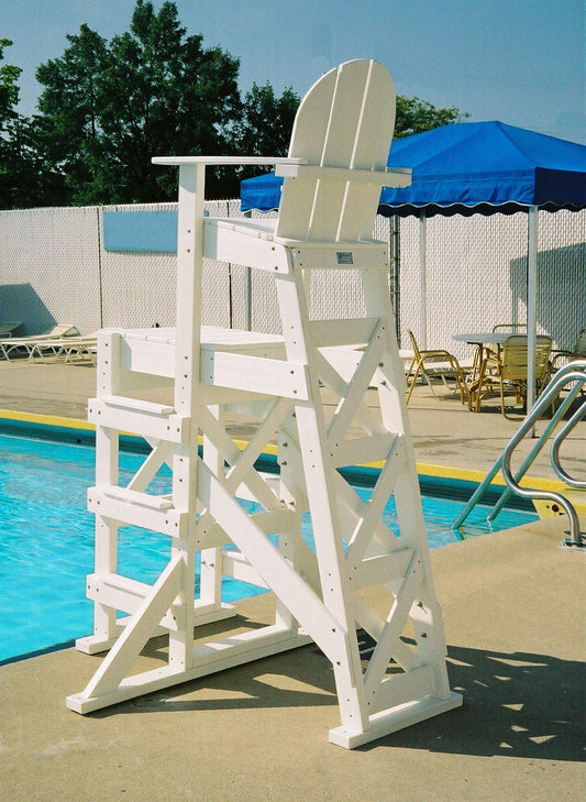 Tailwind Furniture Recycled Plastic TLG-530 Tall Lifeguard Chair with Side Steps - Seat Height: 64" - LEAD TIME TO SHIP 20 BUSINESS DAYS