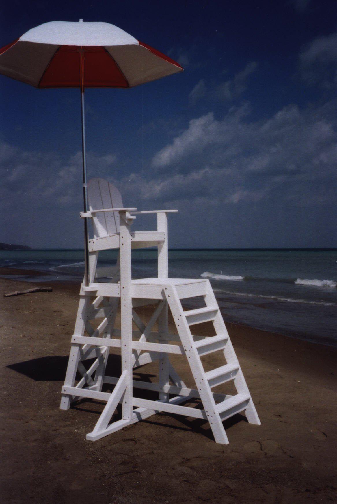 Tailwind Furniture Recycled Plastic TLG-535 Tall Lifeguard Chair - With Front Ladder - Seat Height: 64" - LEAD TIME TO SHIP 20 BUSINESS DAYS