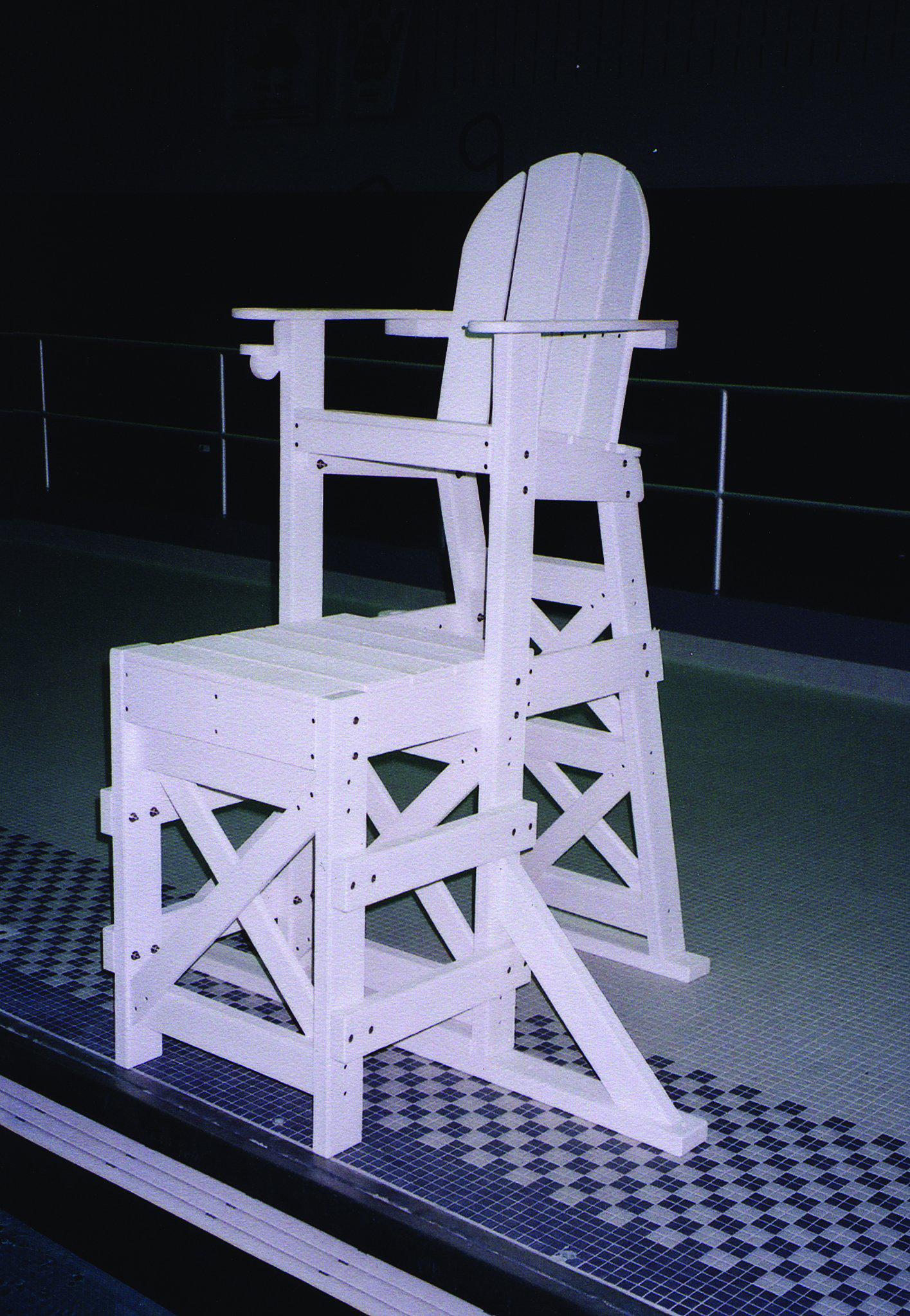 Tailwind Furniture Recycled Plastic Medium Lifeguard Chair with Side Step - MLG-520 - Seat Height: 50" - LEAD TIME TO SHIP 12 TO 15 BUSINESS DAYS
