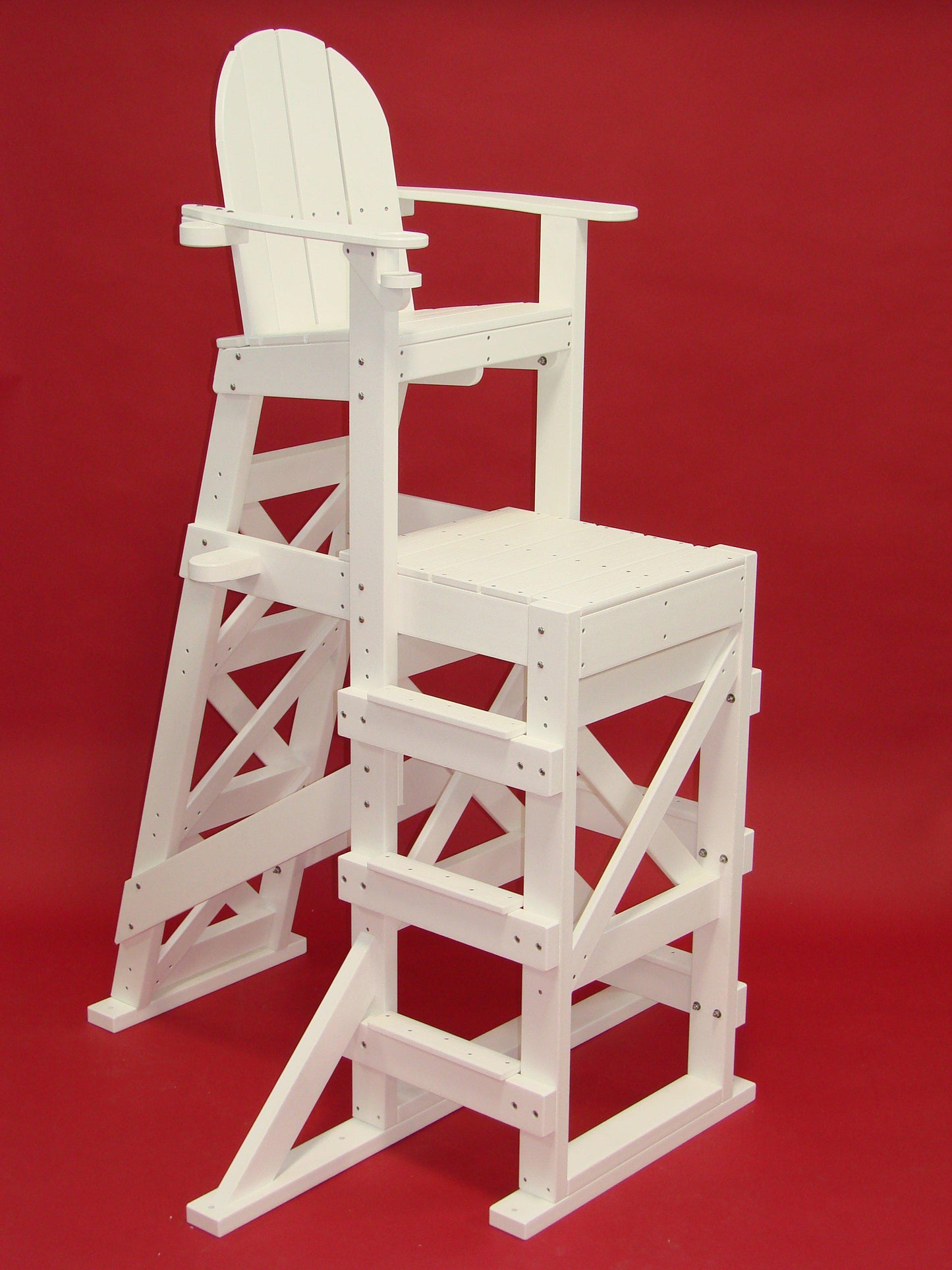 Tailwind Furniture Recycled Plastic TLG-530 Tall Lifeguard Chair with Side Steps - Seat Height: 64" - LEAD TIME TO SHIP 20 BUSINESS DAYS
