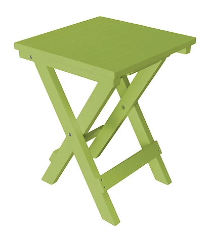 A&L Furniture Co. Recycled Plastic Square Folding Bistro Table - Tropical Lime