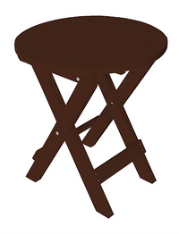 A&L Furniture Co. Recycled Plastic Round Folding Bistro Table - Tudor Brown