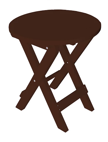 A&L Furniture Co. Recycled Plastic Round Folding Bistro Table - Tudor Brown