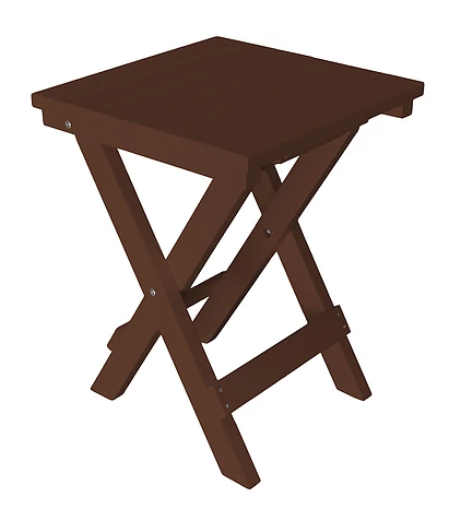 A&L Furniture Co. Recycled Plastic Square Folding Bistro Table - Tudor Brown