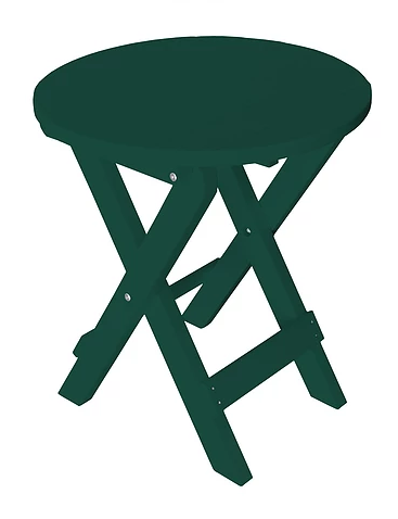 A&L Furniture Co. Recycled Plastic Round Folding Bistro Table - Turf Green