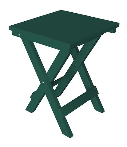 A&L Furniture Co. Recycled Plastic Square Folding Bistro Table - Turf Green