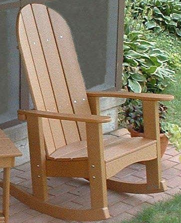 Tailwind Furniture Recycled Plastic Round Back Adirondack Rocking Chair - LEAD TIME TO SHIP 10 TO 12 BUSINESS DAYS