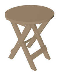A&L Furniture Co. Recycled Plastic Round Folding Bistro Table - Weatheredwood