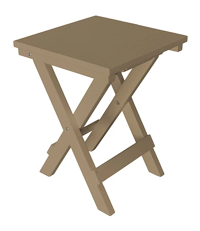A&L Furniture Co. Recycled Plastic Square Folding Bistro Table - Weatheredwood