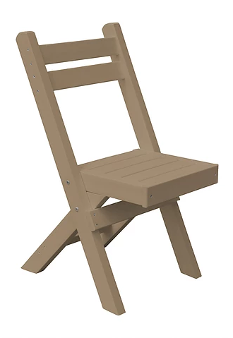 A&L Furniture Company Recycled Plastic Coronado Folding Bistro Chair - Weatheredwood