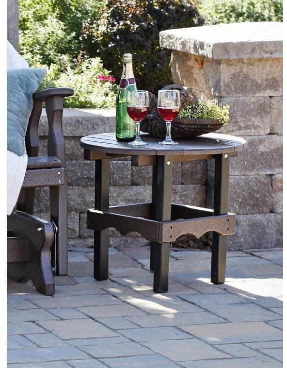 Leisure Lawns Amish Made Recycled Plastic Round Side Table Model #76 - LEAD TIME TO SHIP 6 WEEKS OR LESS