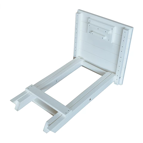 A&L Furniture Co. Recycled Plastic Square Folding Bistro Table - White