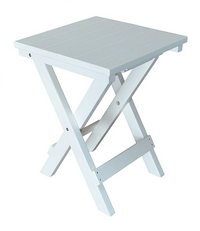 A&L Furniture Co. Recycled Plastic Square Folding Bistro Table - White