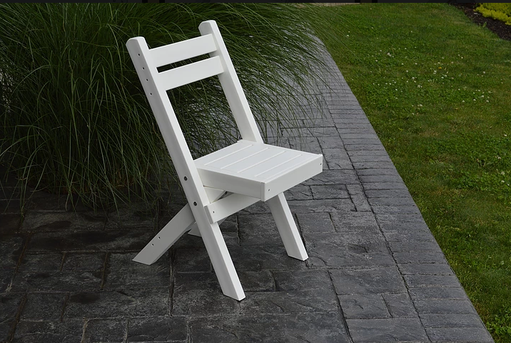 A&L Furniture Company Recycled Plastic Coronado Folding Bistro Chair - White