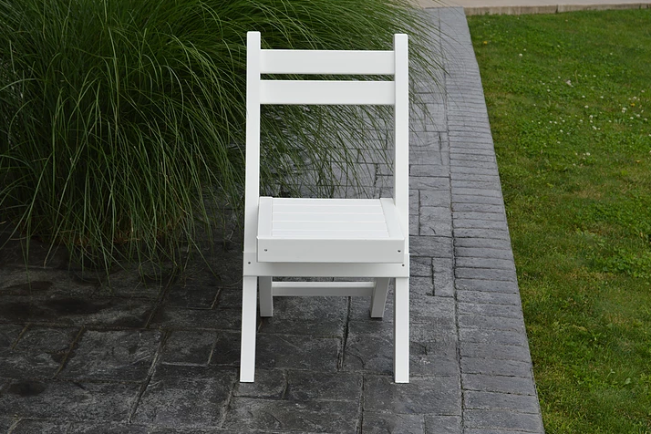 A&L Furniture Company Recycled Plastic Coronado Folding Bistro Chair - White