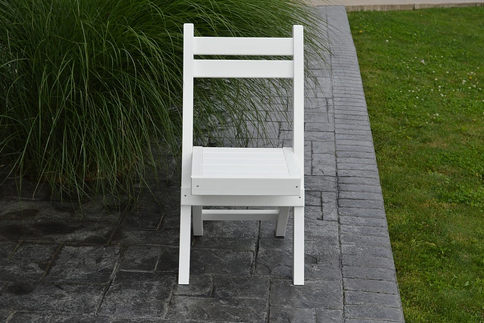 A&L Furniture Company Recycled Plastic Coronado Folding Bistro Chair - White