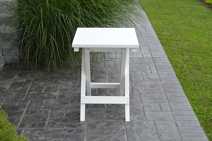 A&L Furniture Co. Recycled Plastic Square Folding Bistro Table - White