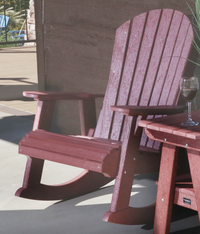 wildridge recycled plastic heritage high fan back adirondack rocking chair cherrywood